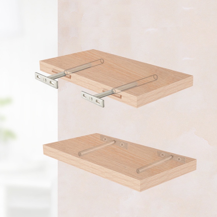 2Pcs Bracket Ambalan Melayang Besi ( Free Fischer + Sekrup)Bracket Peyangga Ambalan Melayang -