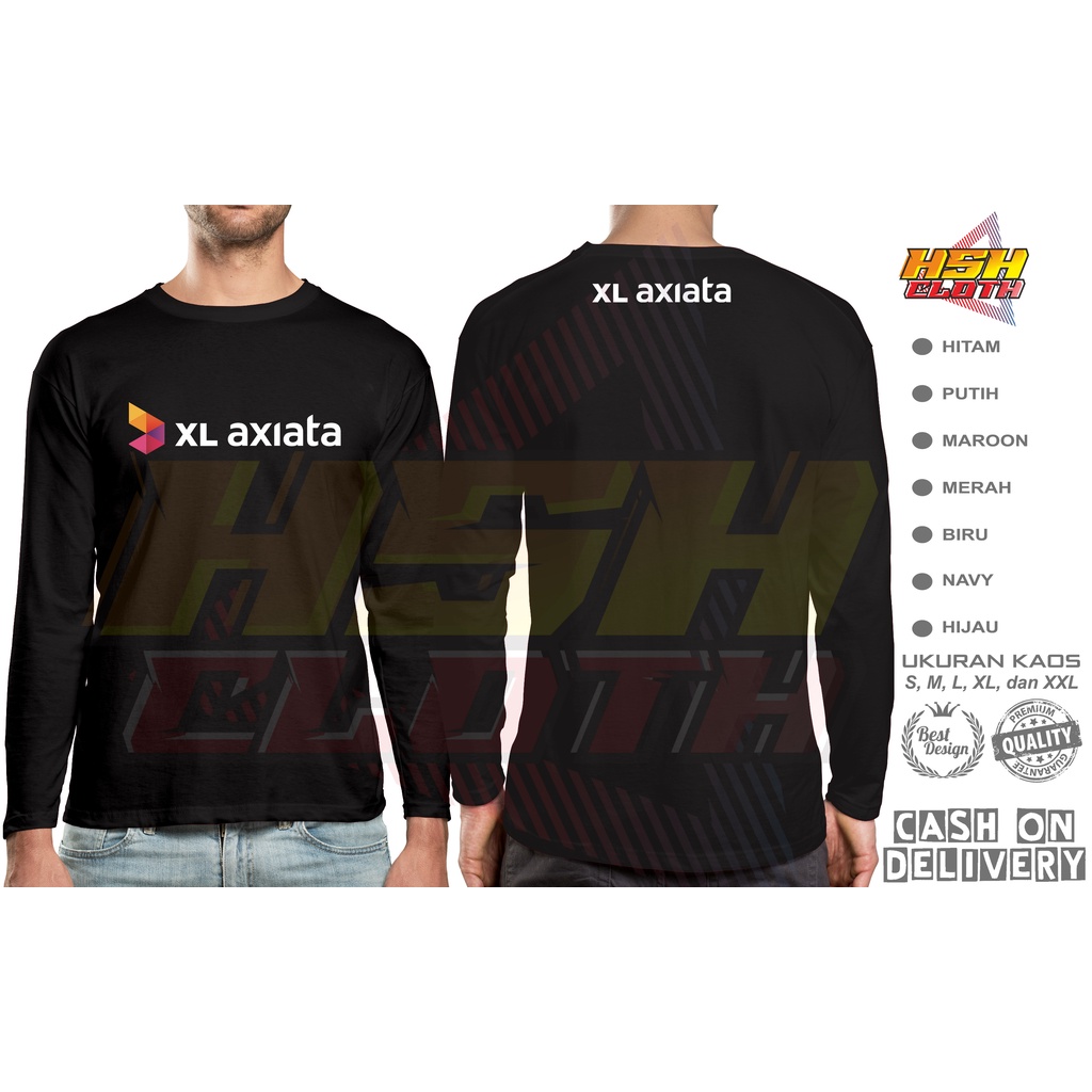 Baju Kaos Distro XL Axiata Baru Perusahaan Lengan Panjang Bisa Custom - HSHCloth