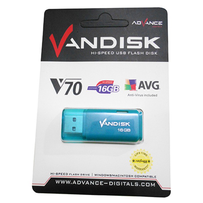 Flashdisk Vandisk 4GB / 8GB / 16GB /32GB V70 ADVANCE USB FlashDisk ORI