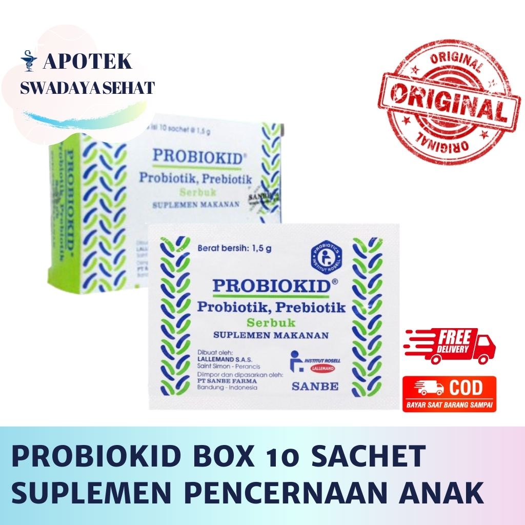 PROBIOKID BOX 10 Sachet - Suplemen Kesehatan Pencernaan Probiotik Lactobacillus Redakan Diare Mencret Anak