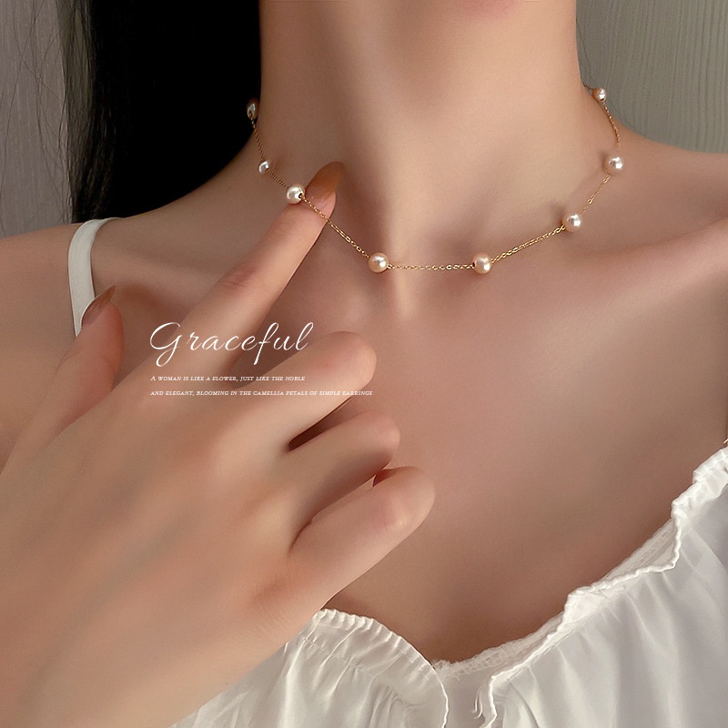 IFYOU Kalung Choker Desain Hati Butterfly Aksen Mutiara Gaya Korea Untuk Wanita