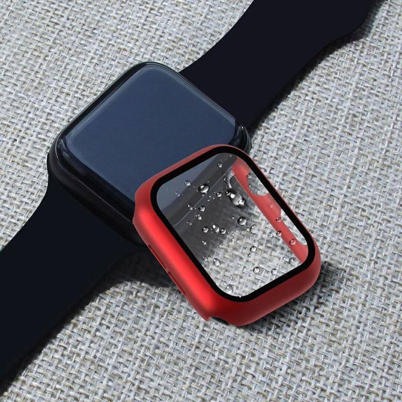 Case Kaca Dan Bumper Pelindung Layar Ukuran 45mm 41mm 40mm Untuk Apple Watch 7 6 5 4 3 2 44mm