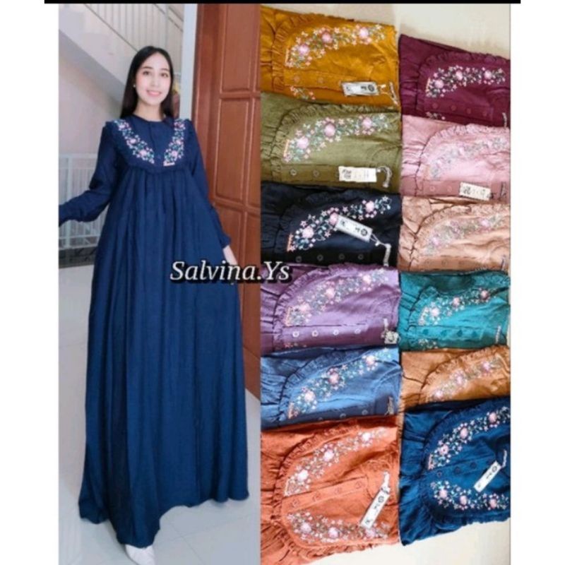Gamis salvina ys original cringkel bordir