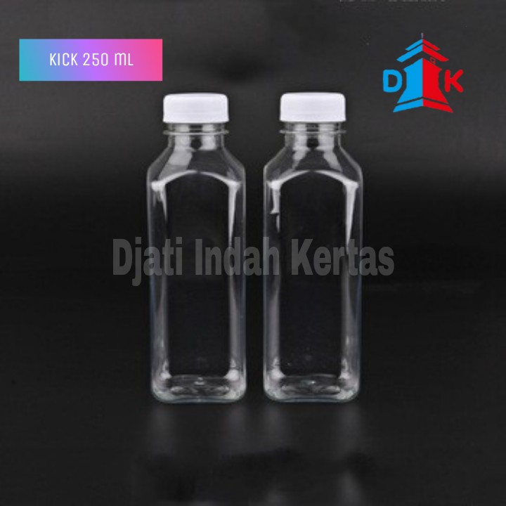 READY STOCK!!! Botol Minum Bening Kotak ( Kick ) Sekali Pakai Uk 250 ml.