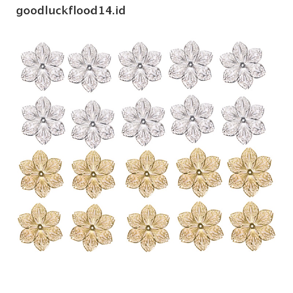 [OOID] 50Pcs/Set Filigree Flower Crafts Charms Connectors DIY Pendant Jewelry Findings ID