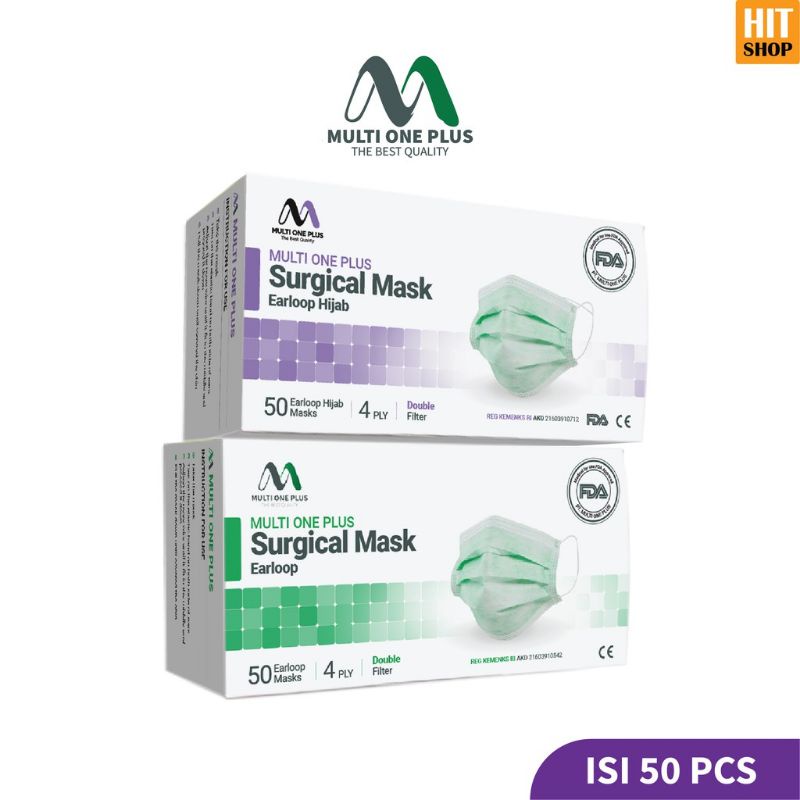 Masker Mop Medis Premium/Surgical Masker Multi One Plus (3 Ply / 4 Ply)