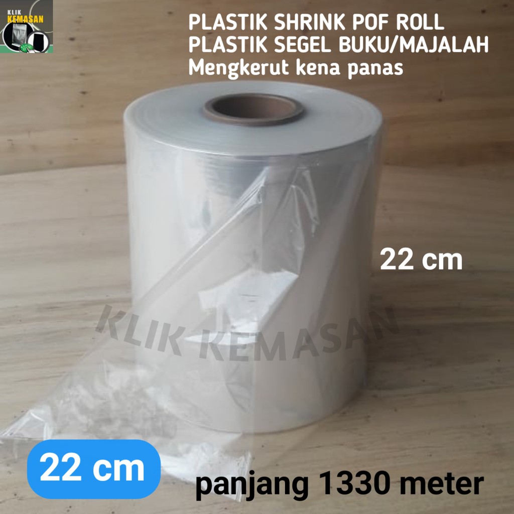 

PLASTIK SHRINK POF 22CM 1332METER/PLASTIK SEGEL BUKU MAJALAH STRETCH