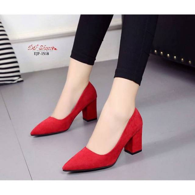 Basic heels/heels wanita kerja hitam terlaris / heels wanita kantoran