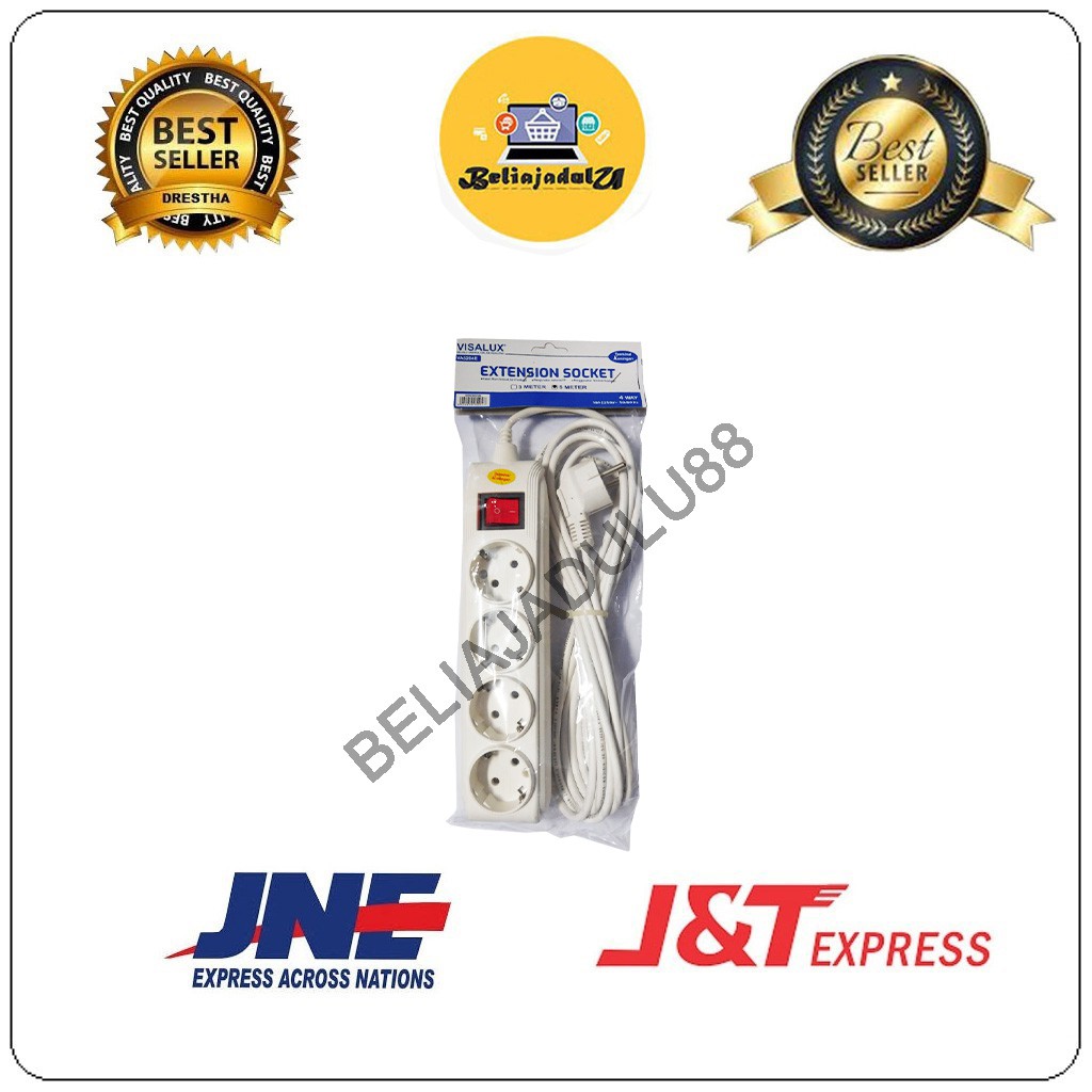 Beliajadulu88 stop kontak 3 4 5lubang panjang 3M - 5M +kabel colokan VISALUX