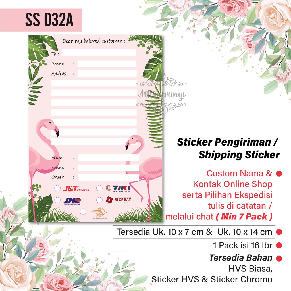 

Artomaringi Shipping Sticker 1 pack isi 16pcs Stiker Pengiriman Stiker Alamat Kode SS032