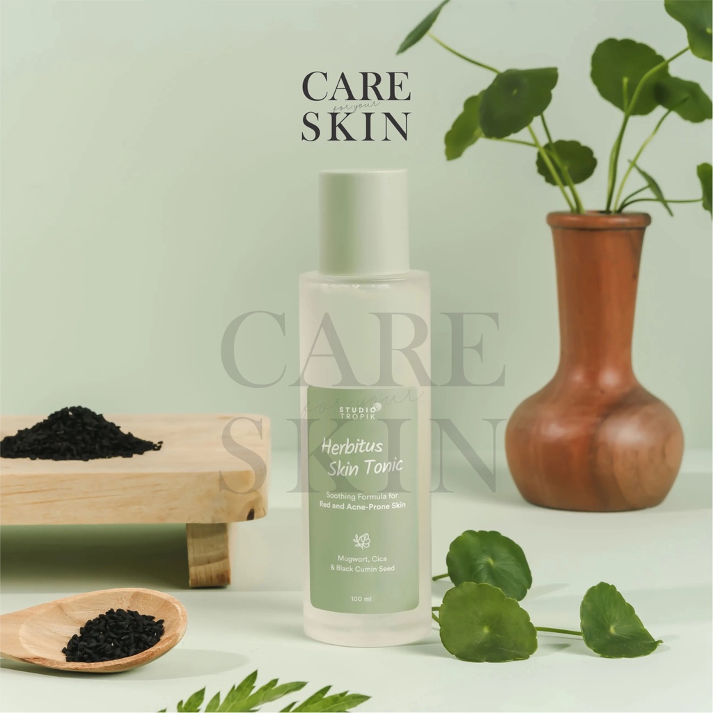 STUDIO TROPIK - Herbitus Skin Tonic Toner Mugwort Cica 100ml / 30ml BPOM Hydrating Acne Oily Skin Ty