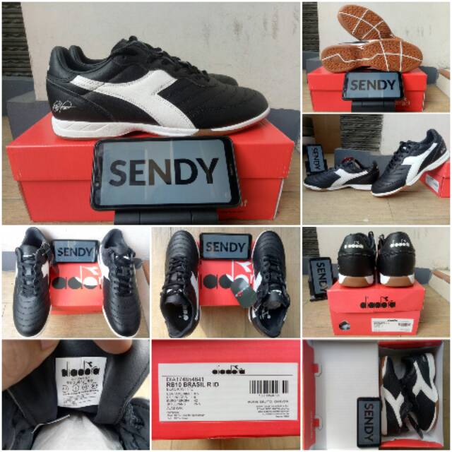 Diadora RB10 Brasil R ID Black Sepatu Futsal Original