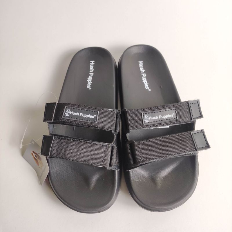 Sandal strap/Velcro hush puppies hitam strap hitam