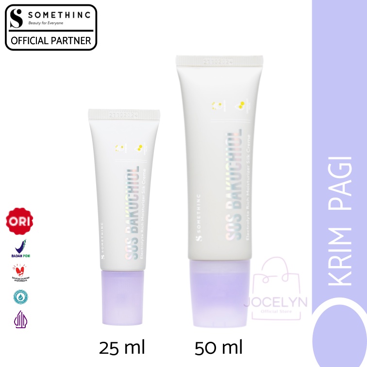 SOMETHINC SOS Bakuchiol Electrolyte Rich Moisturizer Silk Creme - Krim Pagi lindungi kulit dari papa