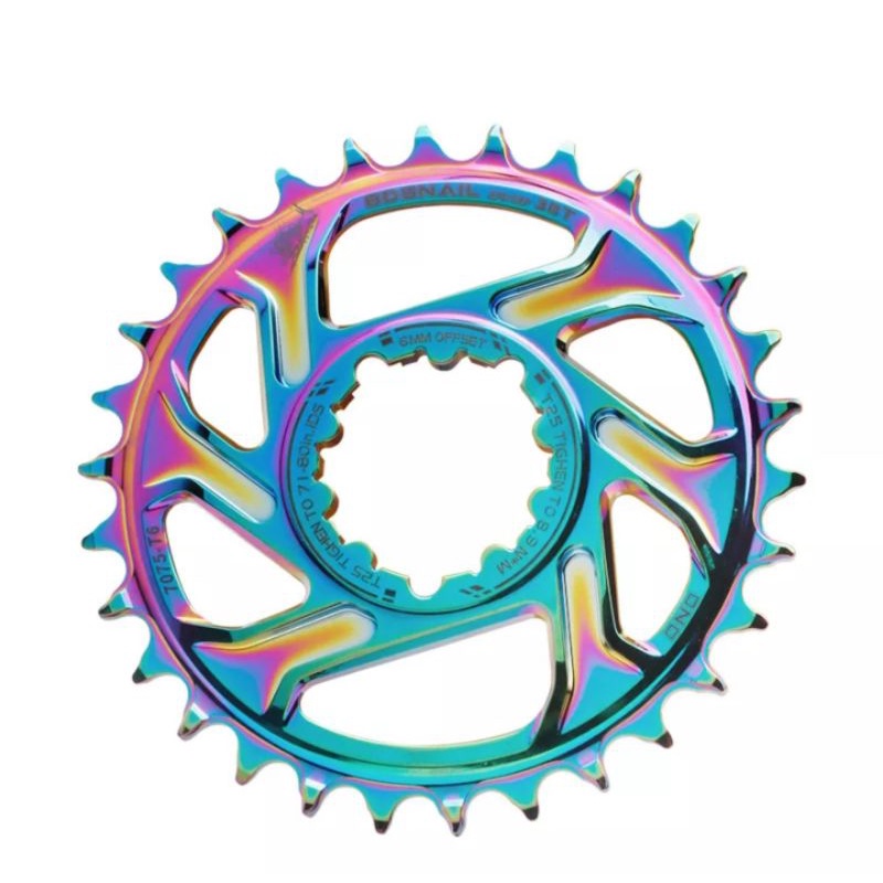 Snail Chainring GXP 36T Chain ring GXP Narrow Wide Direct Mount Rainbow