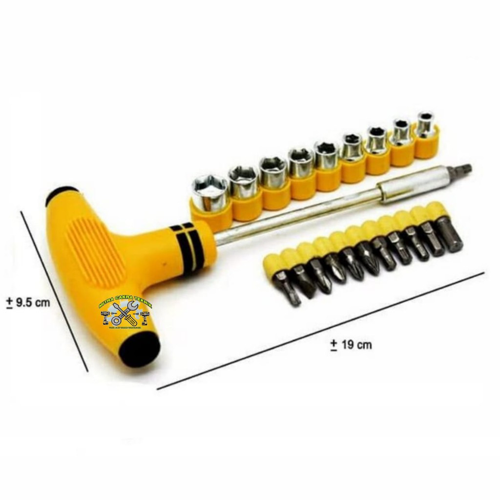 SET Obeng Kunci Sock T Plus Palu 24 in 1 Screwdriver Tools