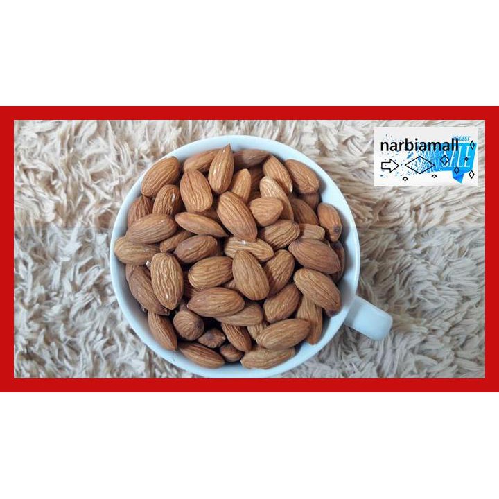 

U8Tyuj7- Natural Almond 1 Kg Whole Raw / Mentah Kulit Ari / Kacang Almon 1000Gr E4Wr46-