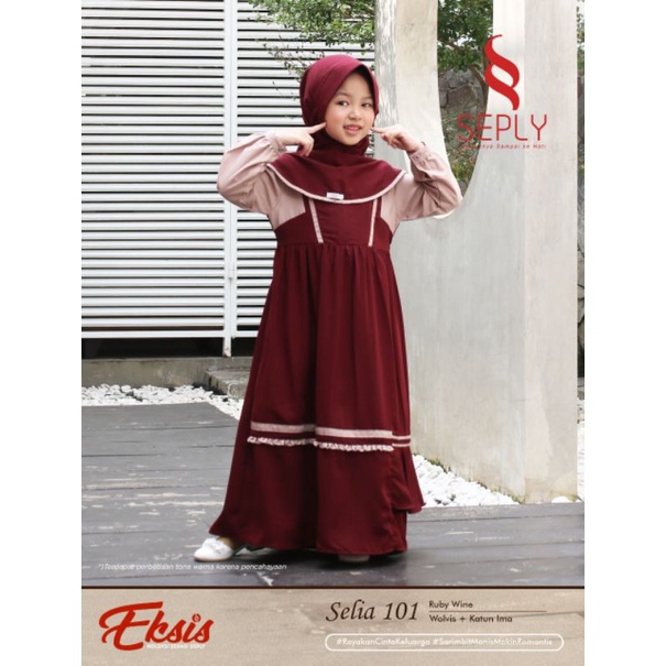 Gamis anak dan Koko anak Seply Eksis 175 Ruby wine