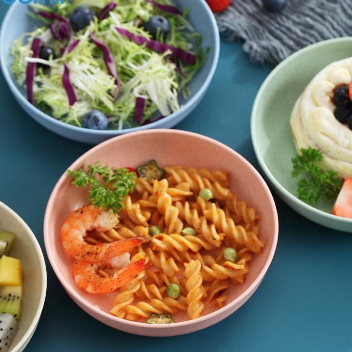 X-44 freemir Piring (4 IN 1) Wheatstraw Round Plate Dish BPA free Warna Warni set 4 Pcs Murah Pastel