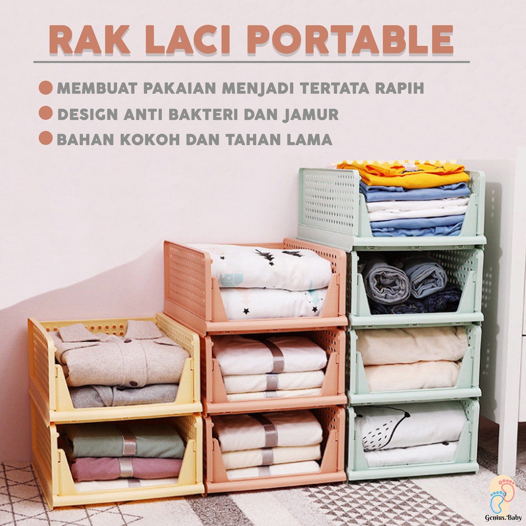 Rak Laci Lipat Pakaian Portable Tempat Penyimpanan Barang Serbaguna