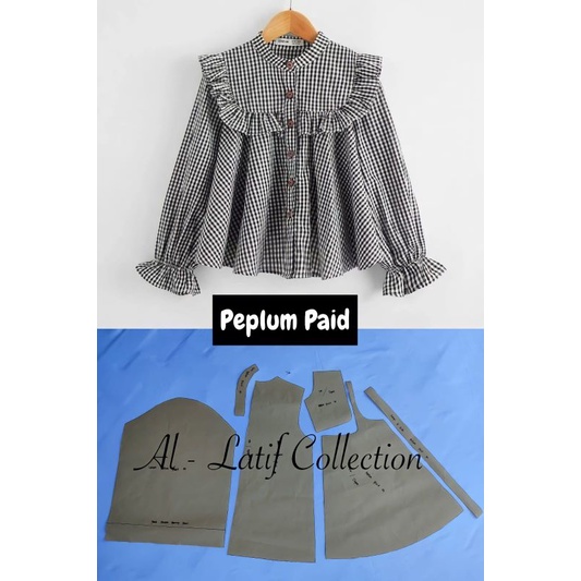 pola instan / pola jiplak blues Peplum Paid