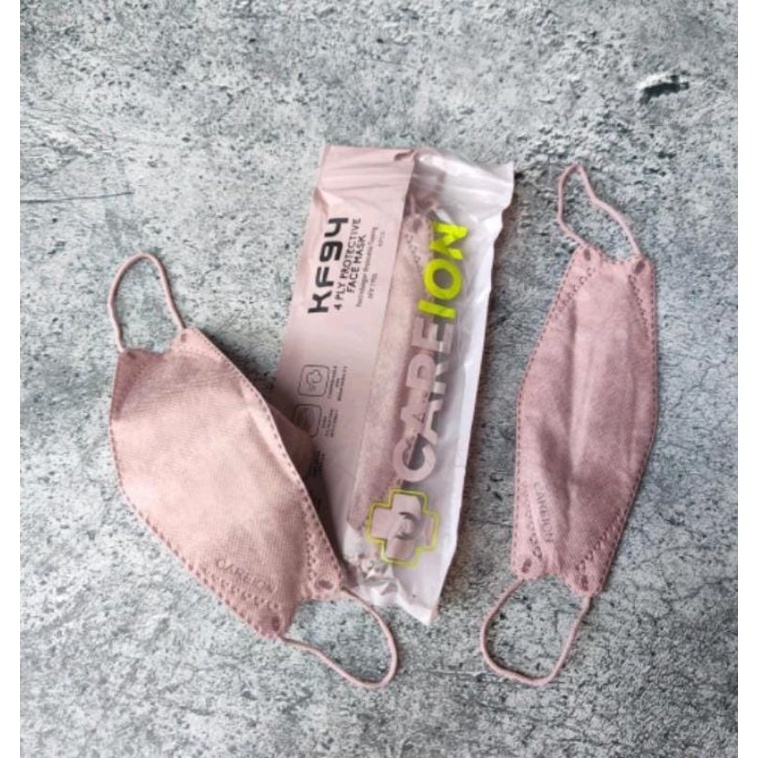 CAREION MASKER KF94 10 PC - MASKER KF94 4PLY CAREION KEMENKES SHRIMP PINK