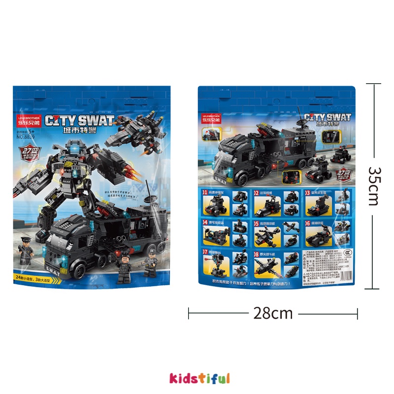 500Pcs City Robot Polisi Mainan Brick Blok Mainan Anak Laki Laki