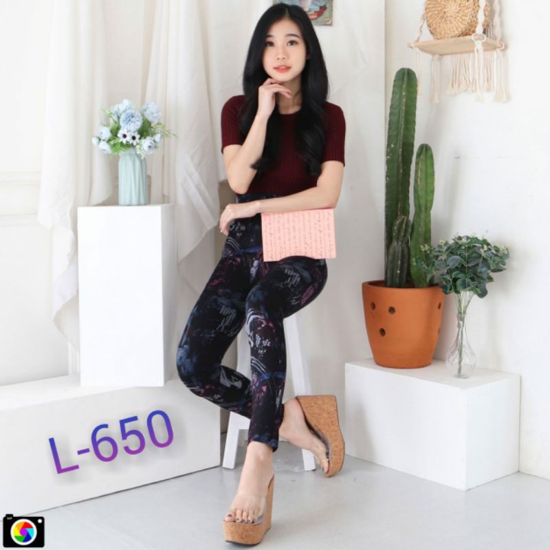 legging jeans motif import all size M fit XXL Kode L650