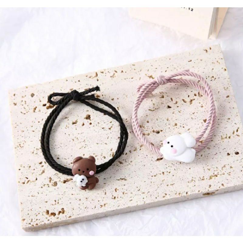 WB275 Gelang Couple Karakter Bear and Rabbit