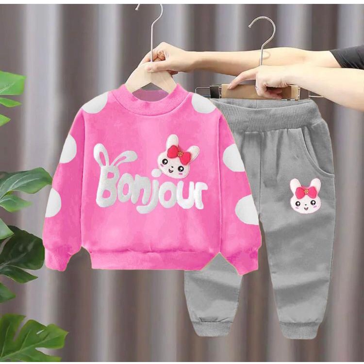 COD SETELAN ANAK BAJU ANAK ANAK PEREMPUAN 1-5 TAHUN SETELAN BONJOUR KIDS BAJU ANAK PEREMPUAN BAJU ANAK MURAH GROSIR