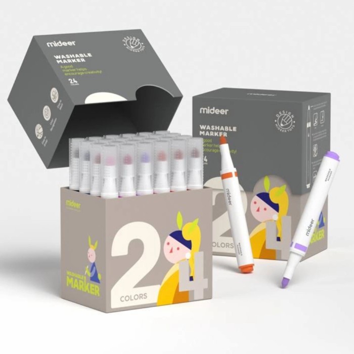 

Murah Mideer Washable Marker 24 Pc Spidol Warna Hot Sale