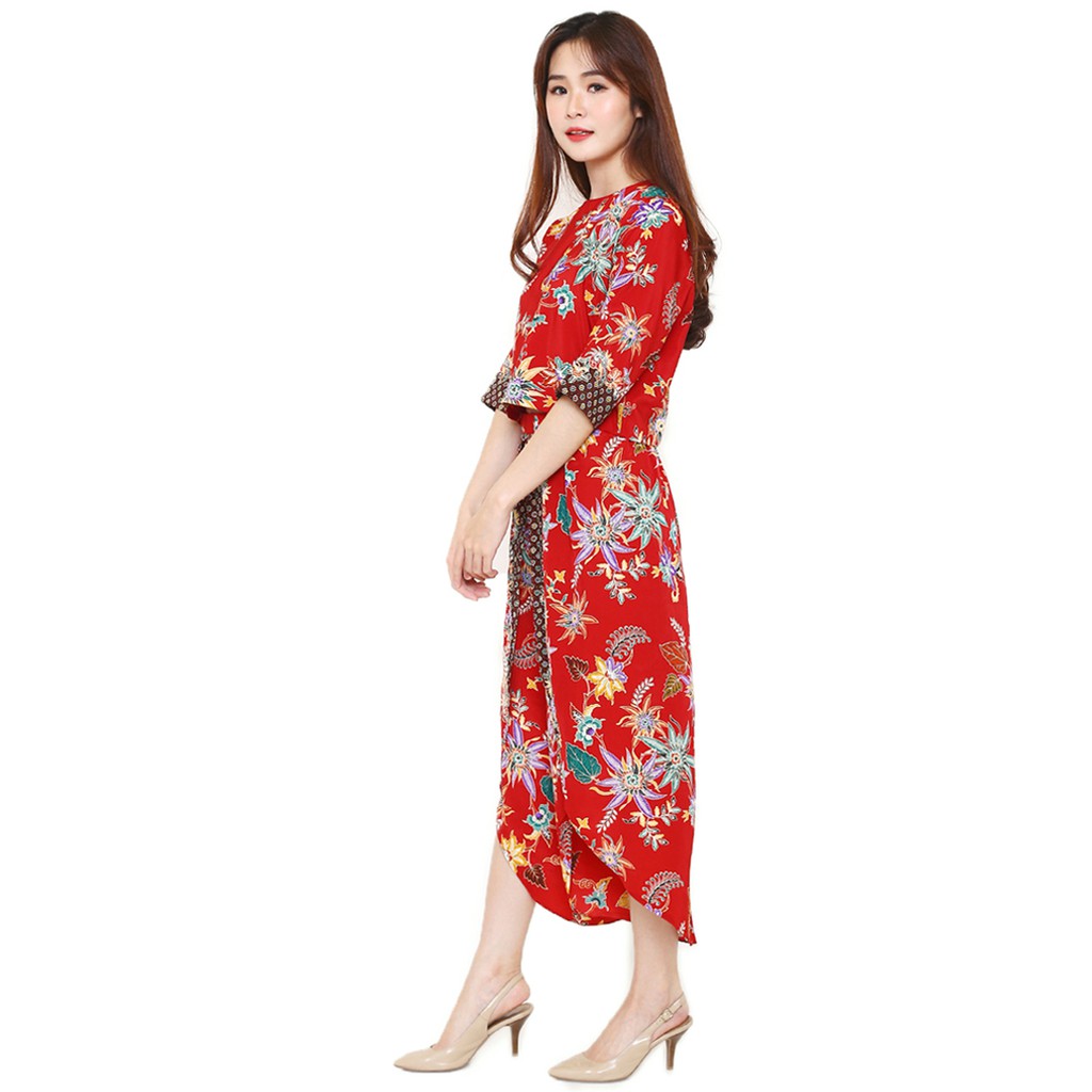 Batik Flike Store Couple Set Pria dan Wanita Red Infuse