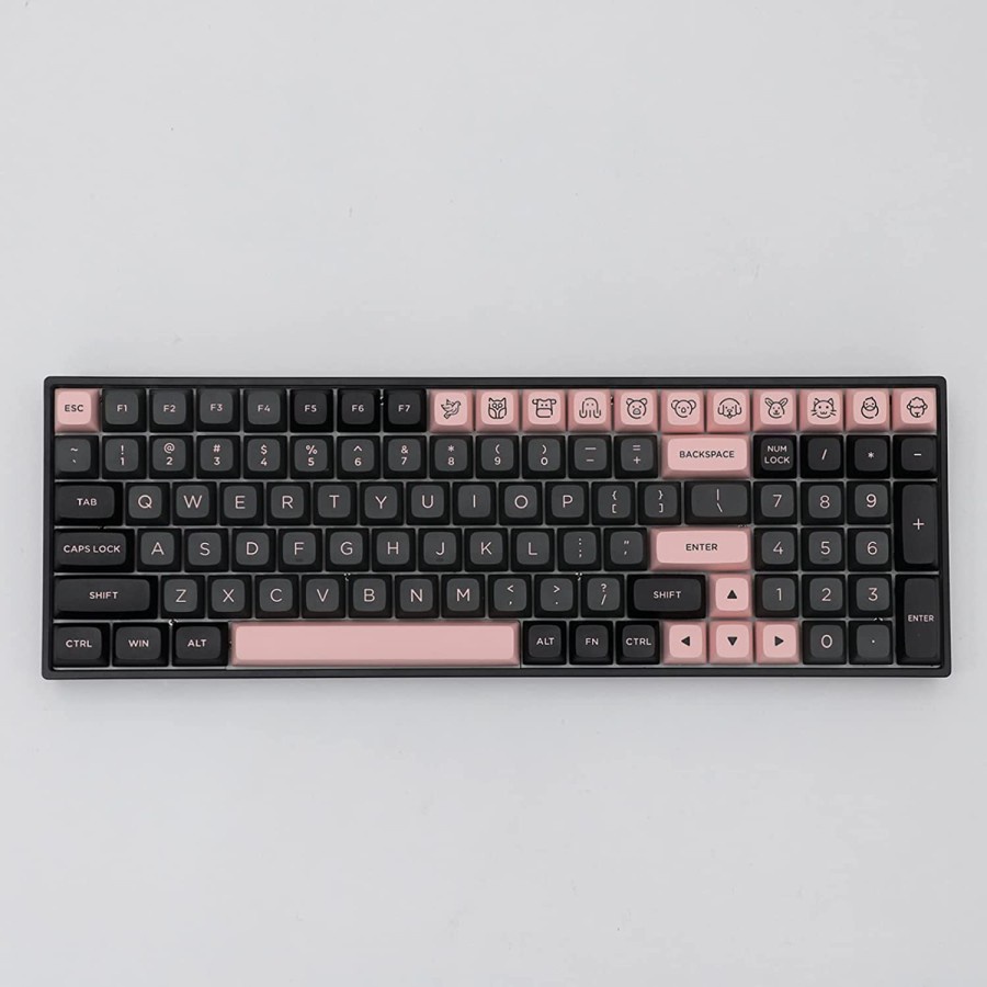 Akko Black &amp; Pink PBT Double Shot 154 set ASA Low Profile