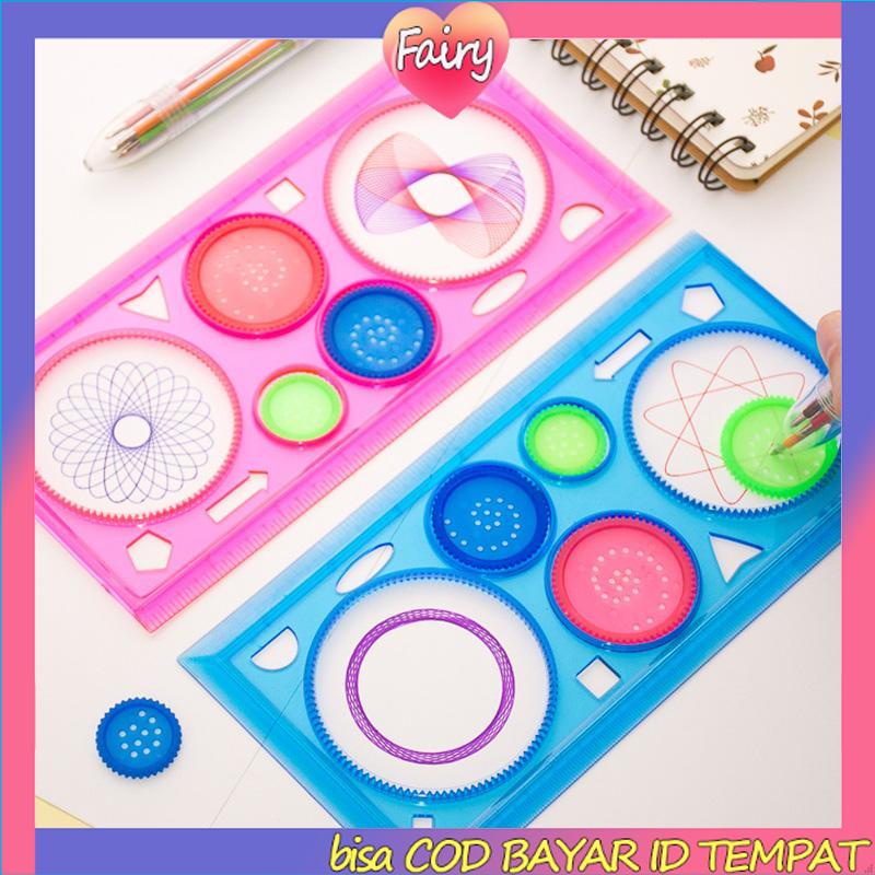 

COD✨Penggaris Rotary Penggaris Bunga Pattern Spirograph F