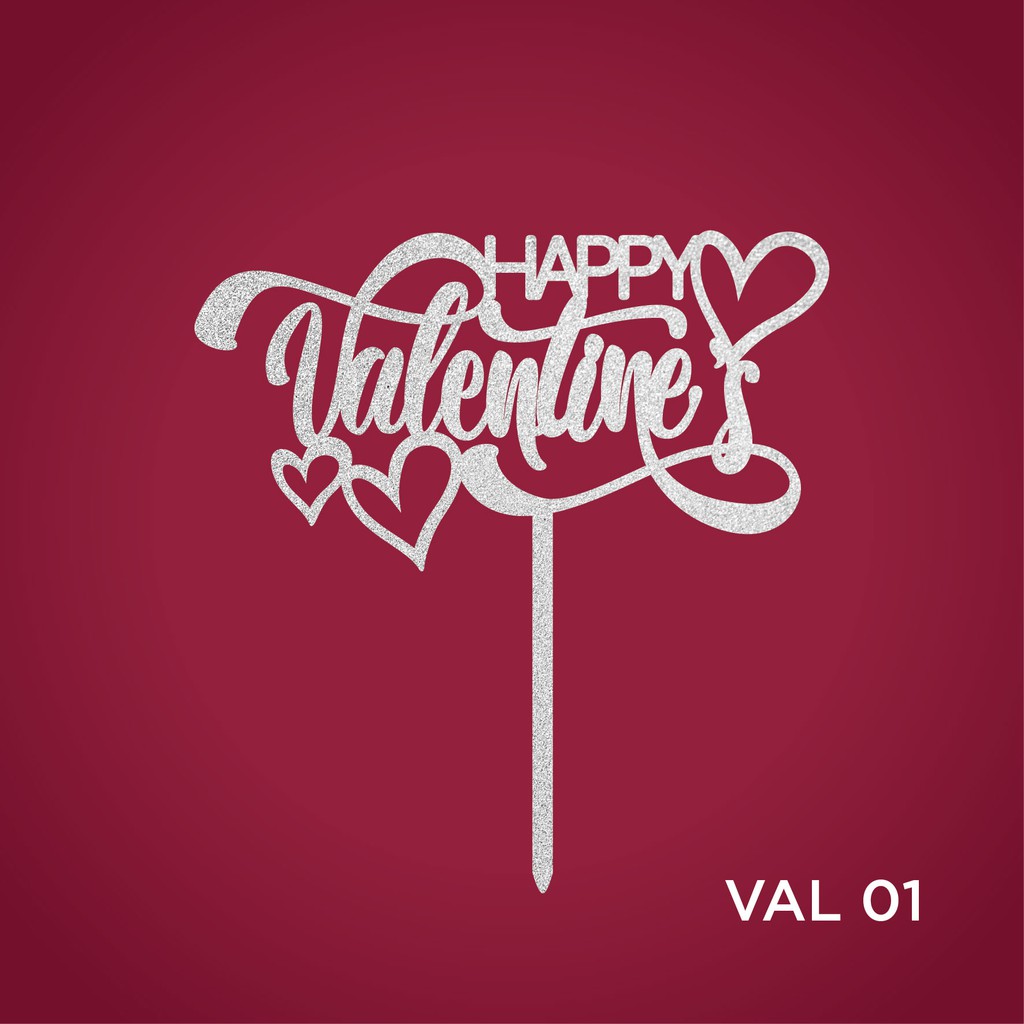 Caketopper Akrilik | Valentine | Size 13 cm