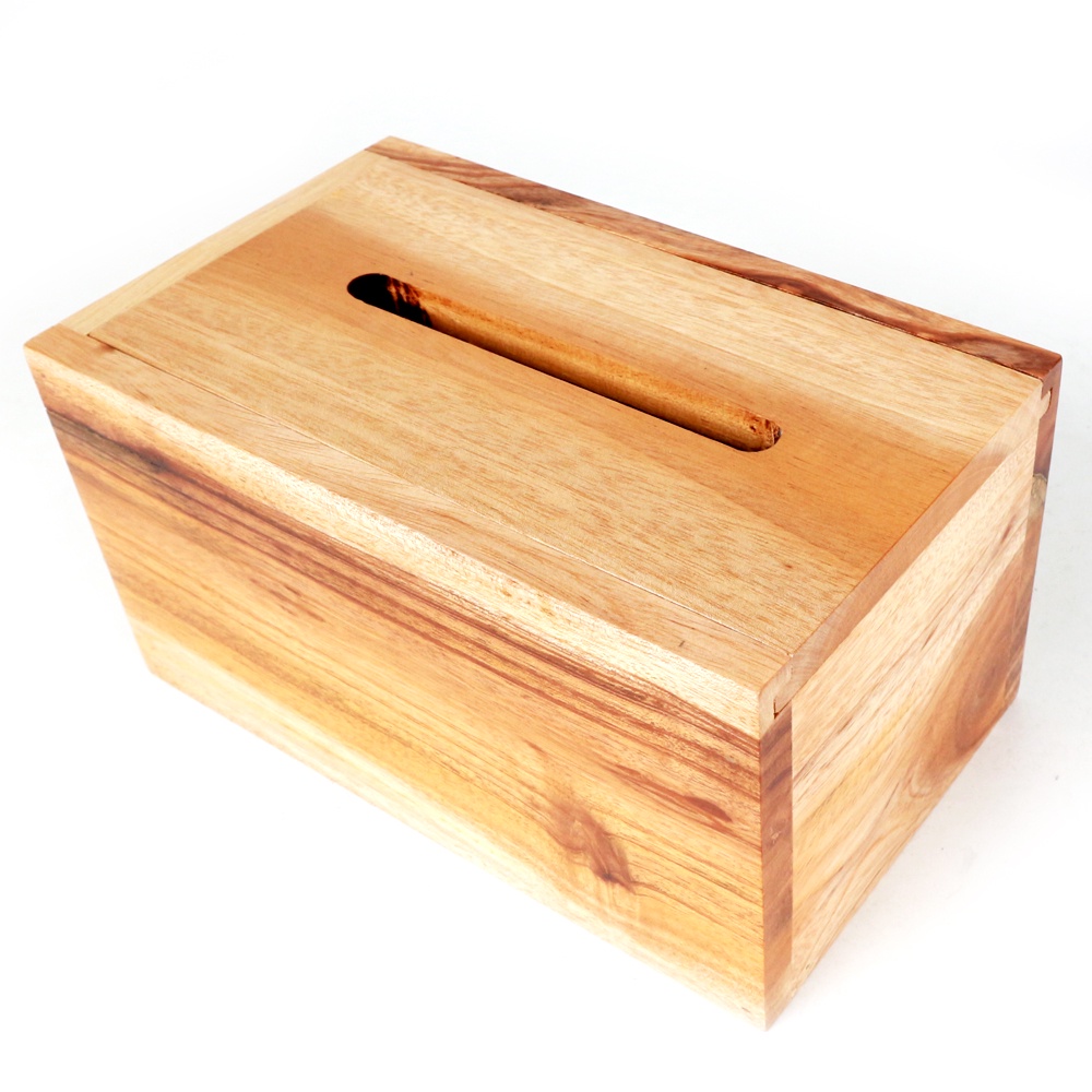 FM - Tempat Tissue Kayu Box Kota Besar 21 x 13 x 11 cm