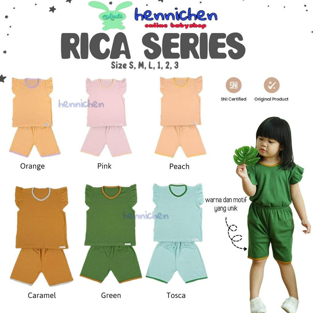 Aruchi Rica Retro Set 1-3 TAHUN Setelan Retro Ruffle Anak Perempuan part 2