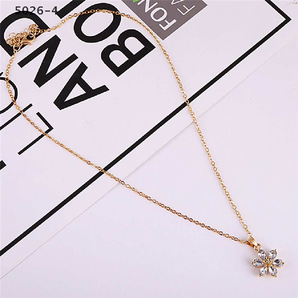 5026-4 Fashion Gold Plated Jewelry Set Rhinestone Flower Pendant Necklace Earrings Jewelry Set 5026-4