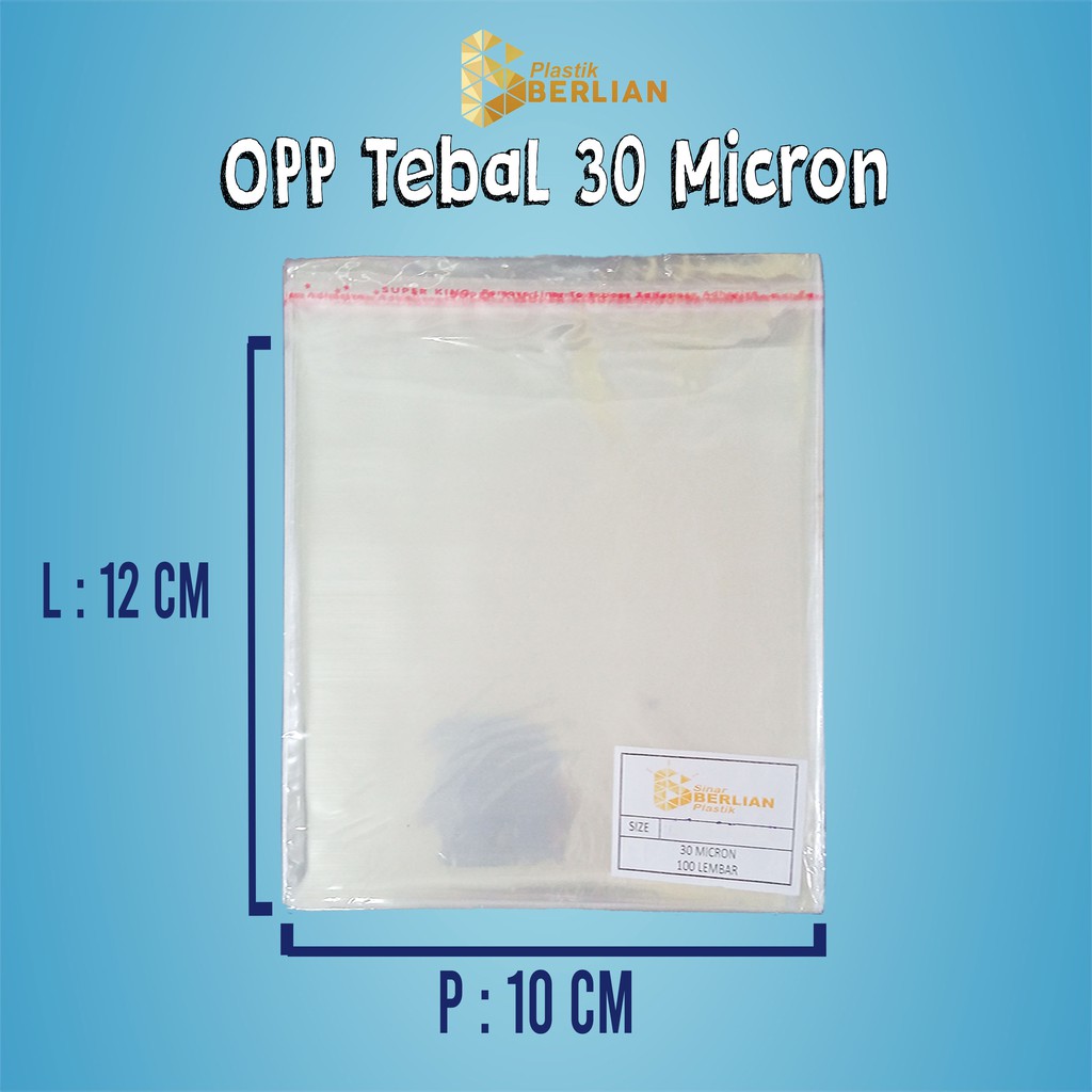 

10 X 12 cm Plastik OPP TEBAL 30 MICRON (100 lbr)