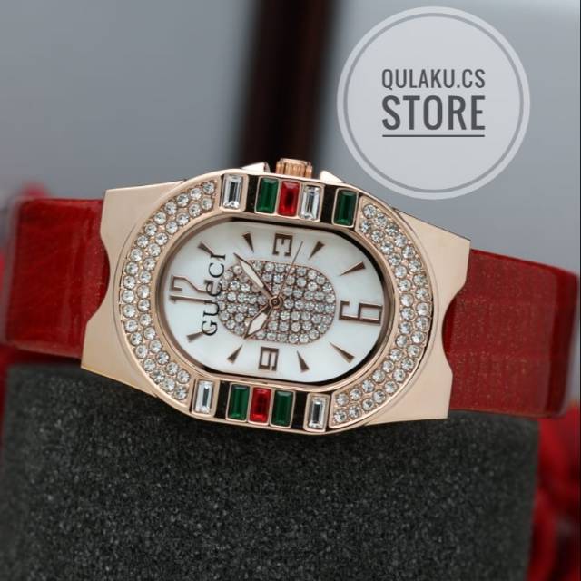[3537] JAM TANGAN WANITA GC KULIT TAMPIL CANTIK DENGAN DESIGN YG MENARIK