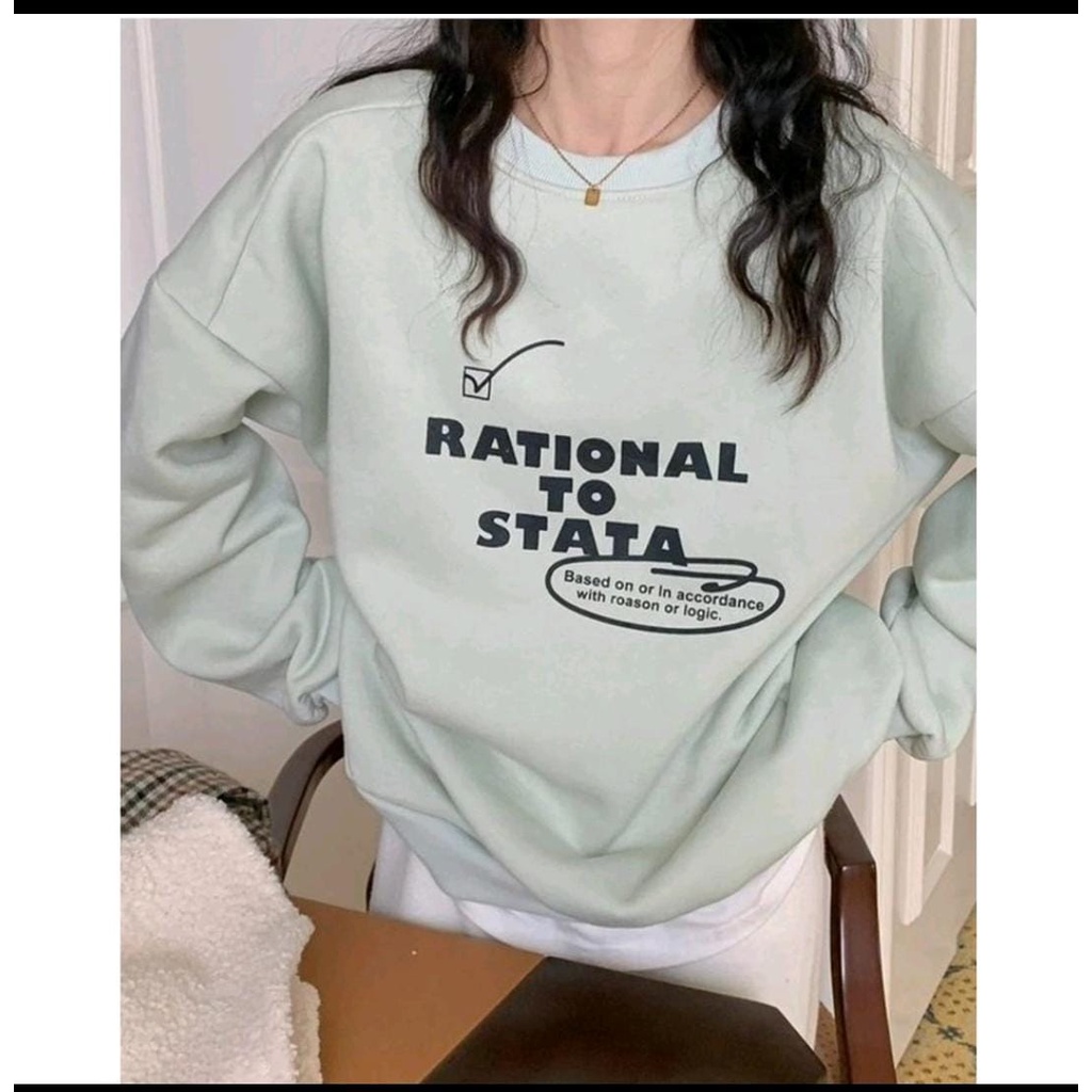 SWEATER WANITA RATIONAL TO STATA /// CREWNECK WANITA PREMIUM /// ATASAN WANITA FLEECE TEBAL LEMBUT KEKINIAN TERBARU''