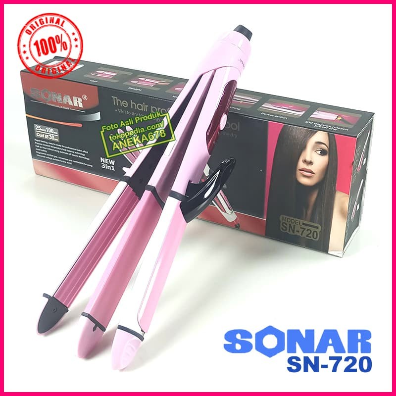 COD SONAR SN 720 CATOKAN 3in1 ALAT CATOK RAMBUT LURUS CURLY GERIGI SN-720