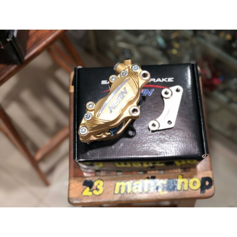 Kaliper nissin samurai 4 piston 4p pnp ninja rr krr ss vr r shock ori piringan ukuran ori pnp gold