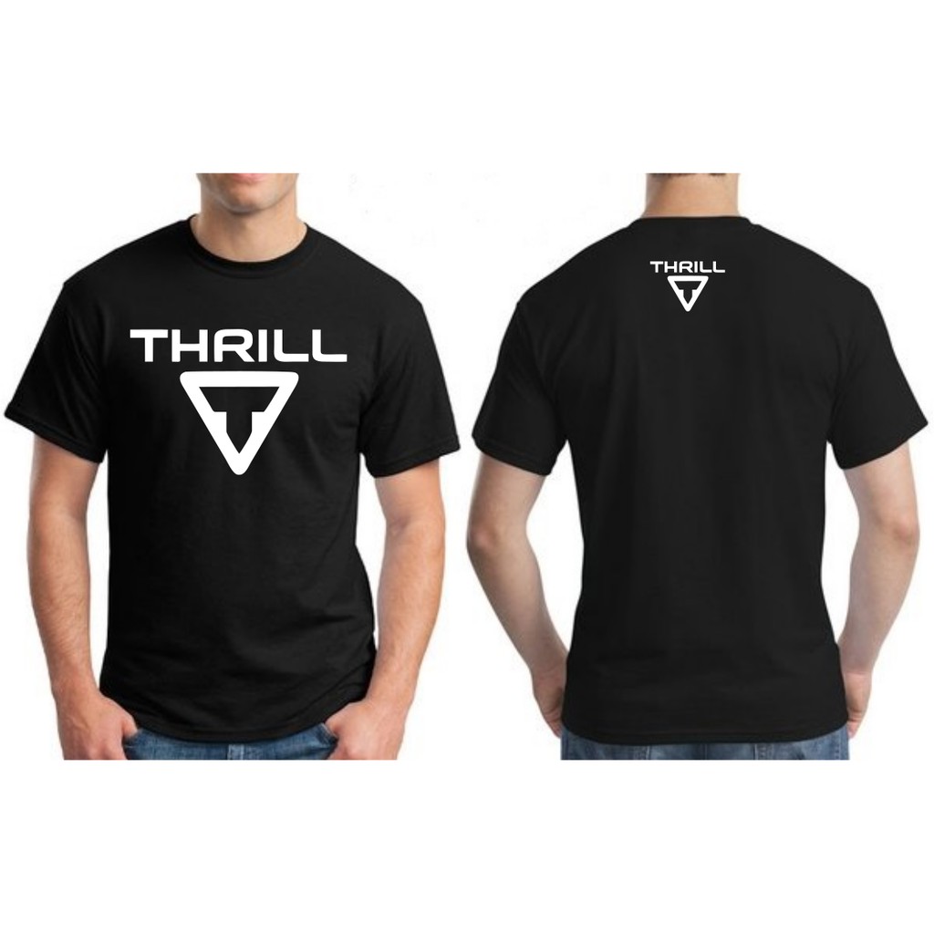 kaos thril lengan pendek hitam putih