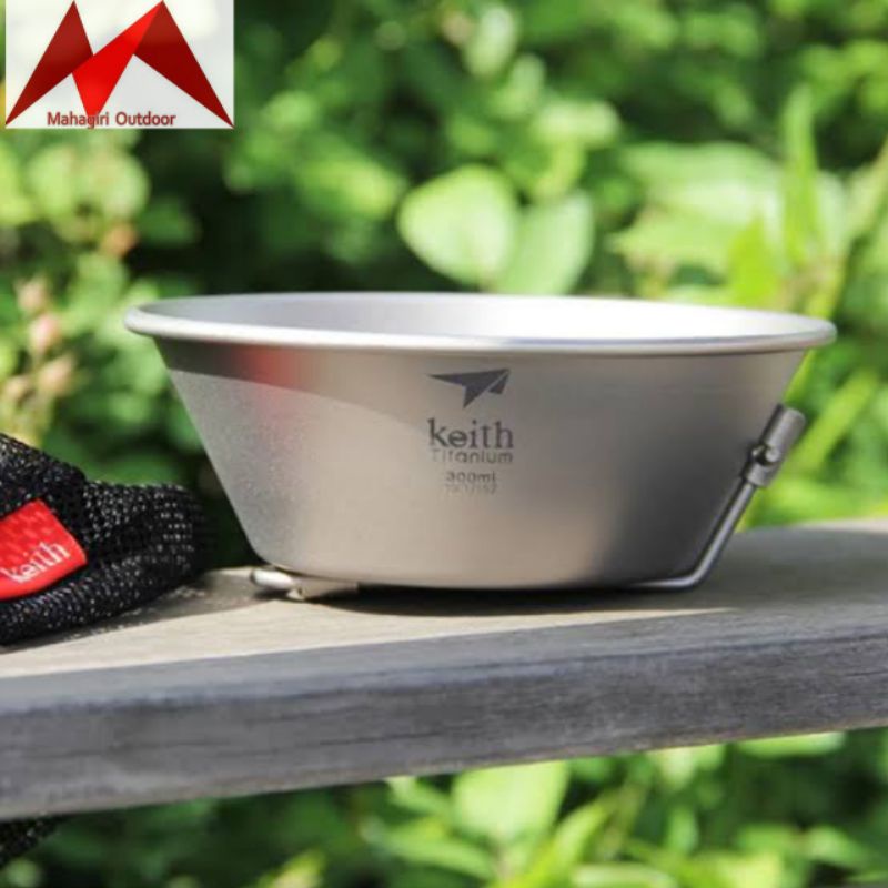 Keith titanium Ti5320 300ml bowl with folding mangkuk camping outdoor ultralight