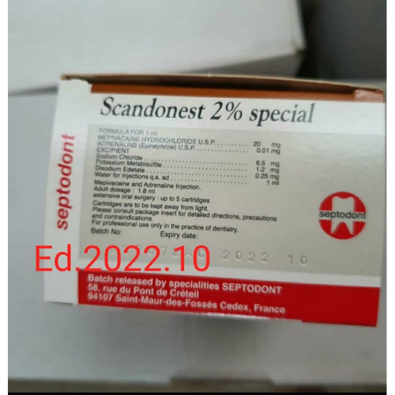 Scandonest 2% carpule citoject