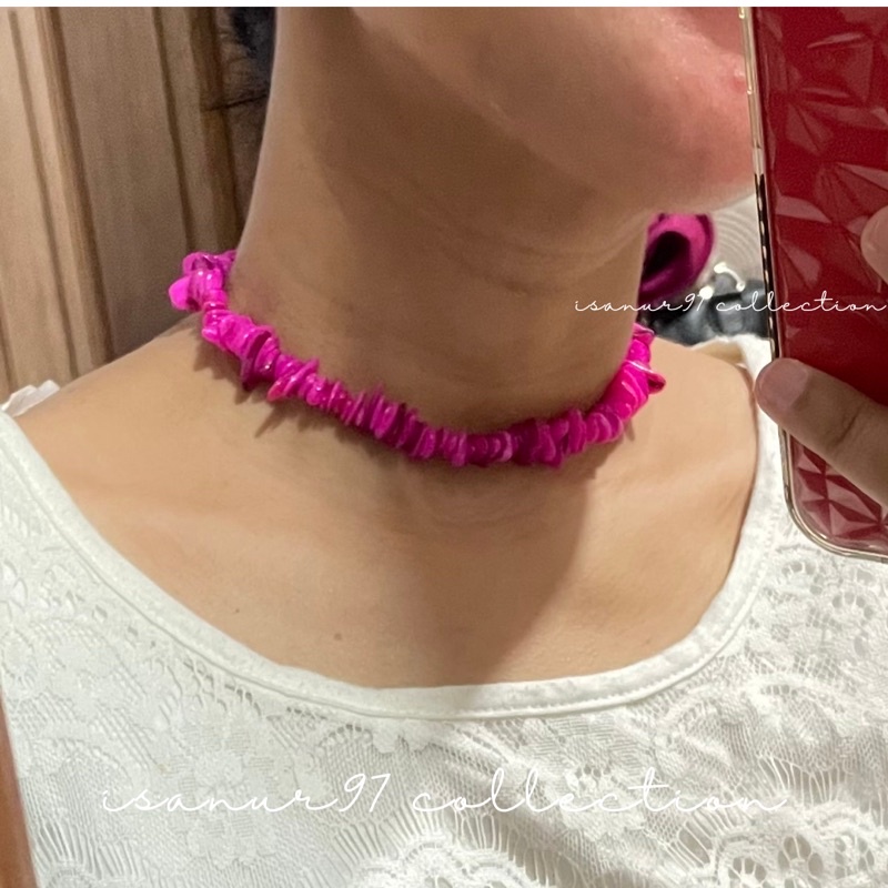 ISANUR97 | Kalung Beads Mutiara Choker Bead Mutiara Baru Kalung Batu