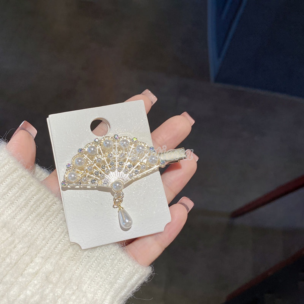 Jepit Rambut Gaya Retro Elegan Dengan Liontin Mutiara Untuk Wanita