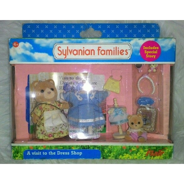 SYLVANIAN FAMILIES ORIGINAL FLAIR - A VISIT TO THE DRESS SHOP ( RARE )