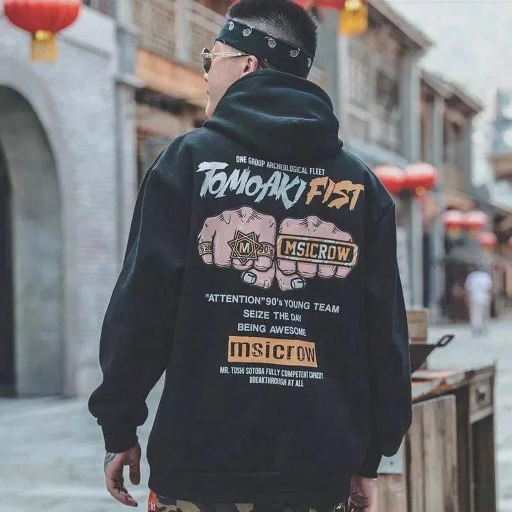 TOMOKI FIST HOODIE  PRIA SIZE M - XXL - JUMPER TEBAL PREMIUM